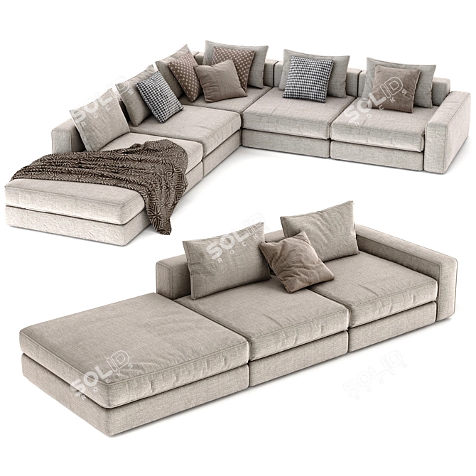 Elegant Poliform Dune Sofa 3D model image 1