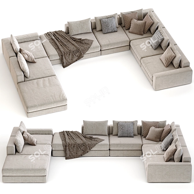 Elegant Poliform Dune Sofa 3D model image 2