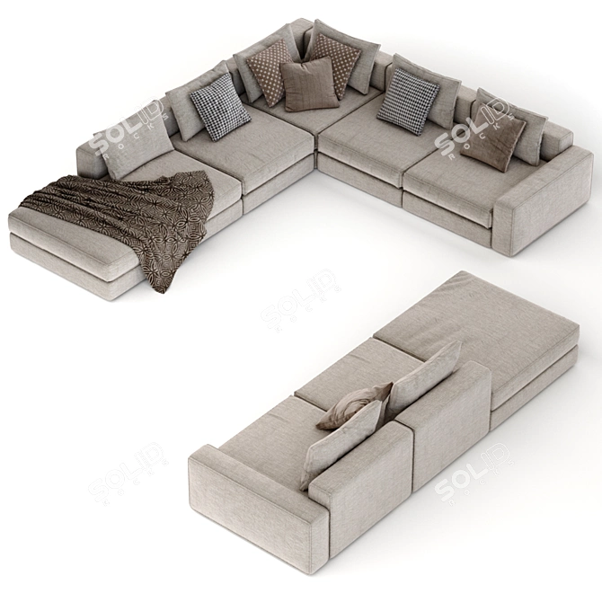 Elegant Poliform Dune Sofa 3D model image 3