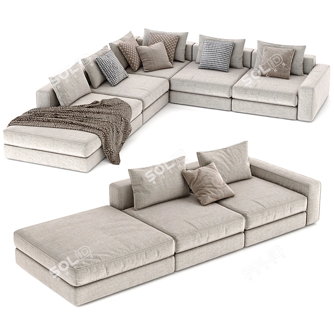 Elegant Poliform Dune Sofa 3D model image 6