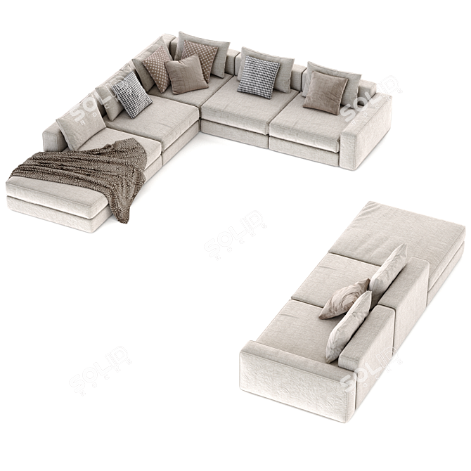 Elegant Poliform Dune Sofa 3D model image 7