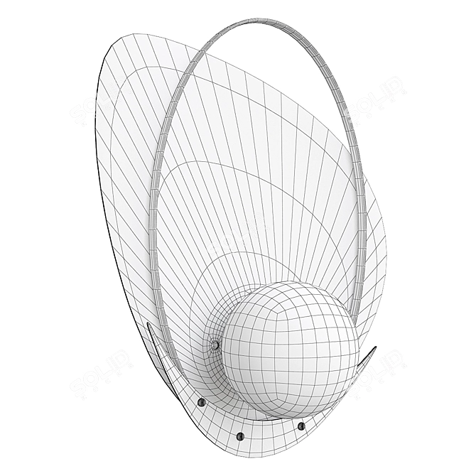 Sleek Clam Flat Modern Lamp 3D model image 3