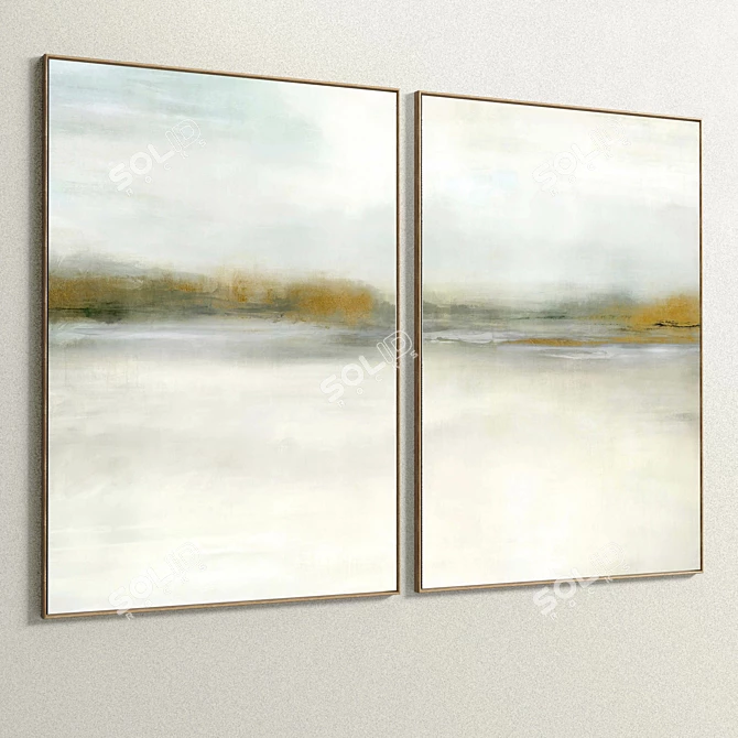 Contemporary Plaster Twin Frame 3D model image 4