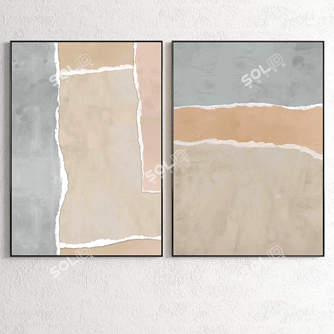 Plaster Duo Photo Frame - Interior Decor 3D model image 2