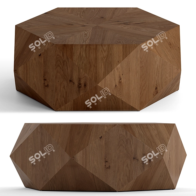 Volker Honey Coffee Table - Exquisite Wood & Polys 3D model image 1