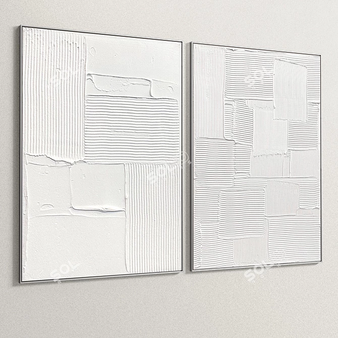 Plaster Frame: Dual Photo Delight 3D model image 5