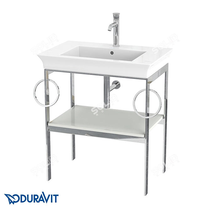 DURAVIT White Tulip Metal Floor Console 3D model image 1