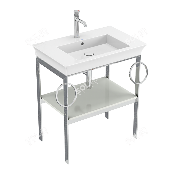 DURAVIT White Tulip Metal Floor Console 3D model image 2