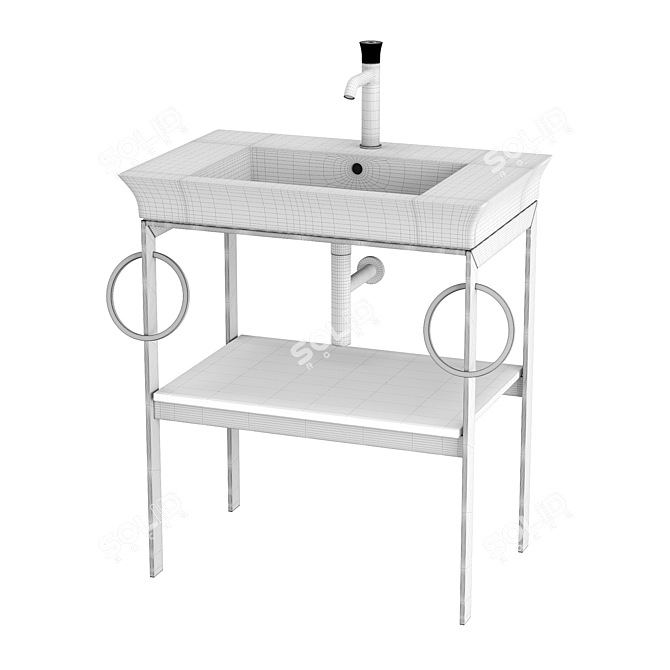 DURAVIT White Tulip Metal Floor Console 3D model image 5