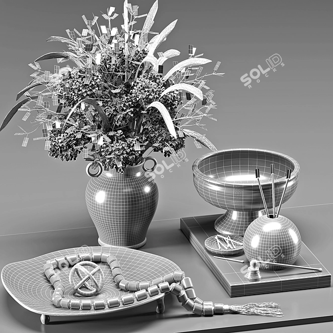 Elegant Decorative Set for 2018 3D model image 4