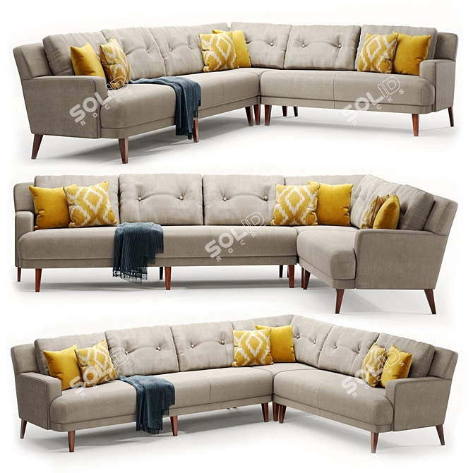 Contemporary Brompton Sofa: Elegant Upholstery 3D model image 1