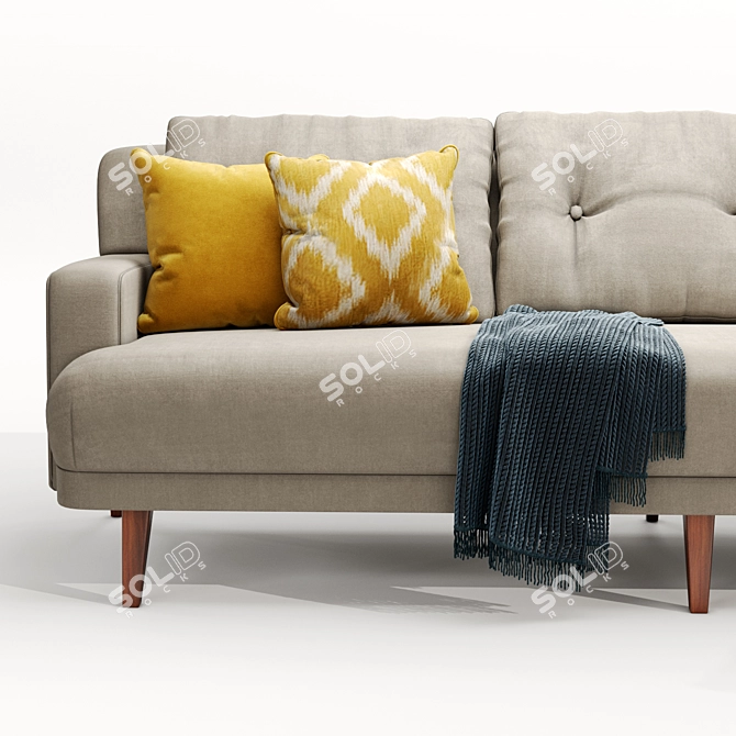 Contemporary Brompton Sofa: Elegant Upholstery 3D model image 2