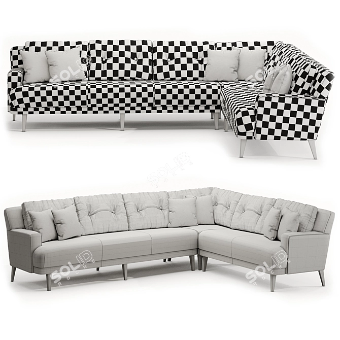 Contemporary Brompton Sofa: Elegant Upholstery 3D model image 3