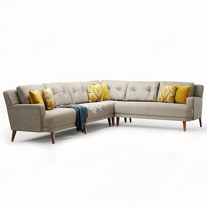 Contemporary Brompton Sofa: Elegant Upholstery 3D model image 4