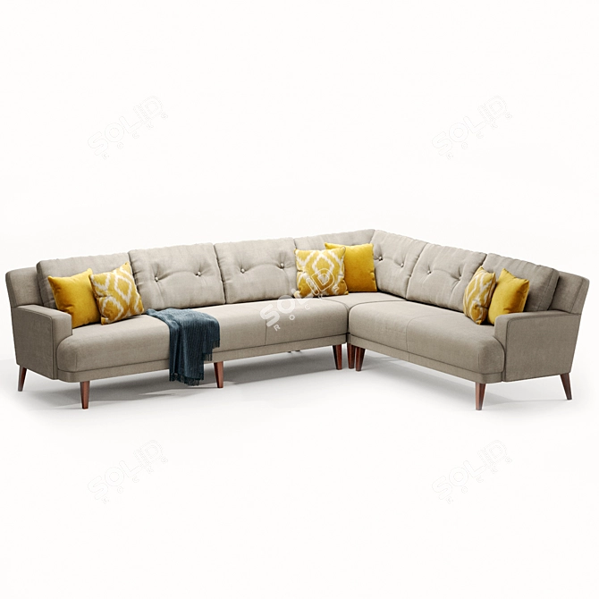 Contemporary Brompton Sofa: Elegant Upholstery 3D model image 6