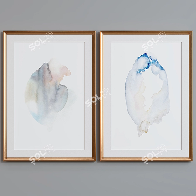 Modern Abstract Picture Frame Set 3D model image 4