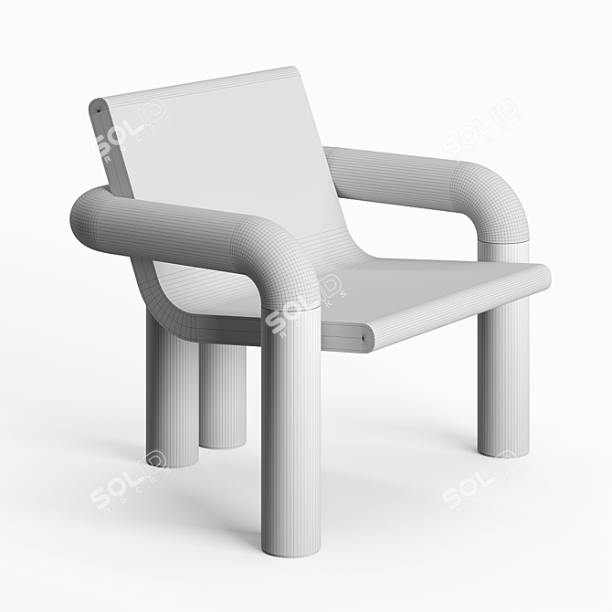 Eternal Stone: Tibur Lounge Chair 3D model image 2