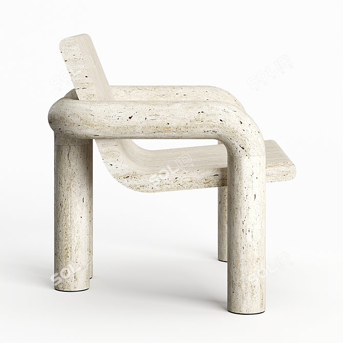 Eternal Stone: Tibur Lounge Chair 3D model image 3