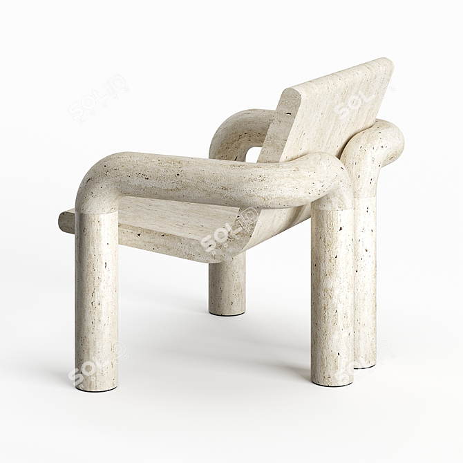 Eternal Stone: Tibur Lounge Chair 3D model image 4