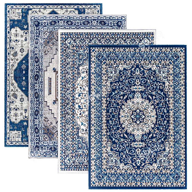 Vintage Blue Rug - Classic Design 3D model image 1