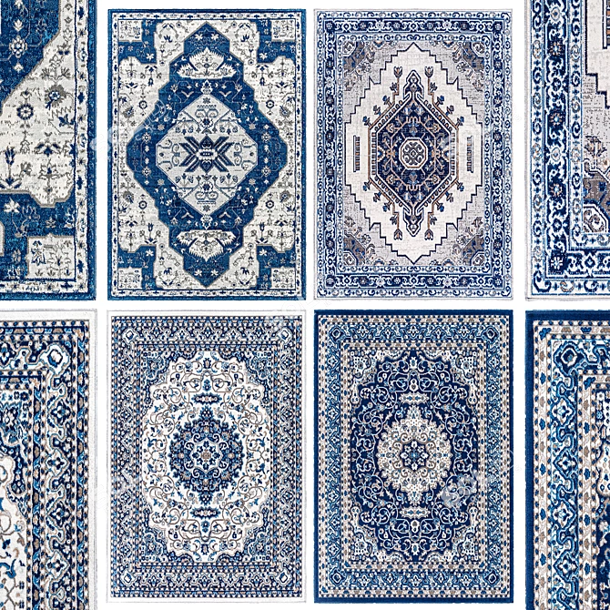 Vintage Blue Rug - Classic Design 3D model image 2