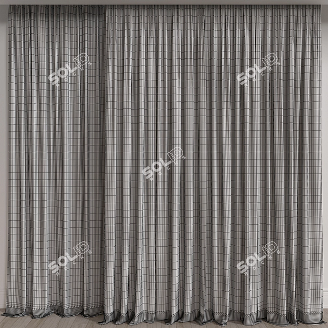 Elegant Curtain Design 3D model image 3