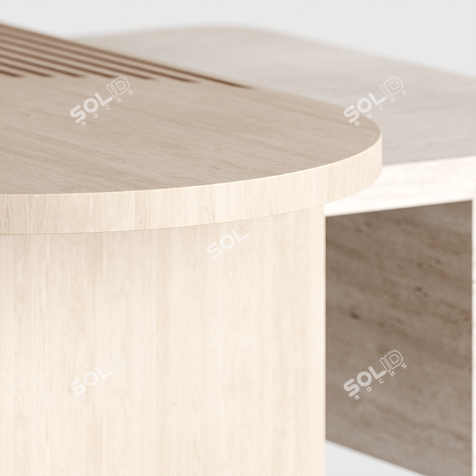 Natural Elegance: Stick and Stone Center Table 3D model image 5