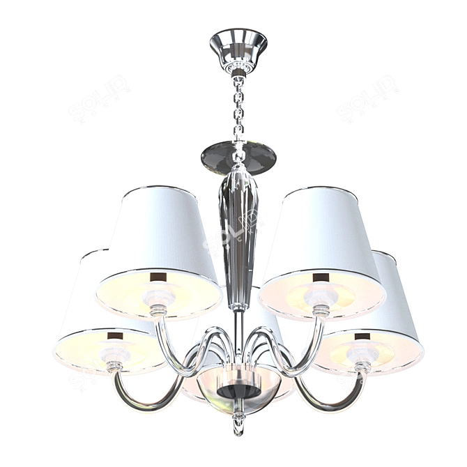 Elegant Crystal Chandelier 70cm 3D model image 2