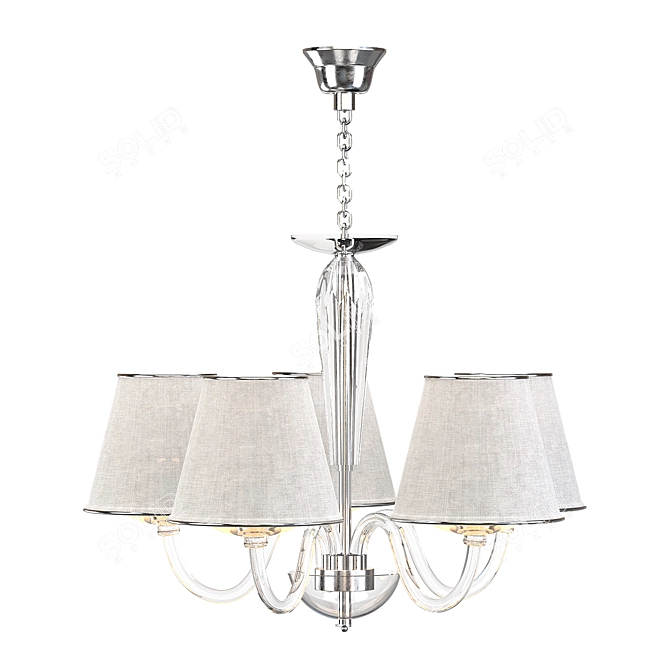 Elegant Crystal Chandelier 70cm 3D model image 4