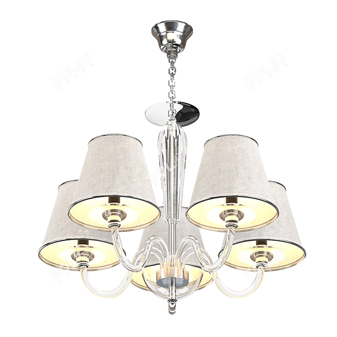 Elegant Crystal Chandelier 70cm 3D model image 7