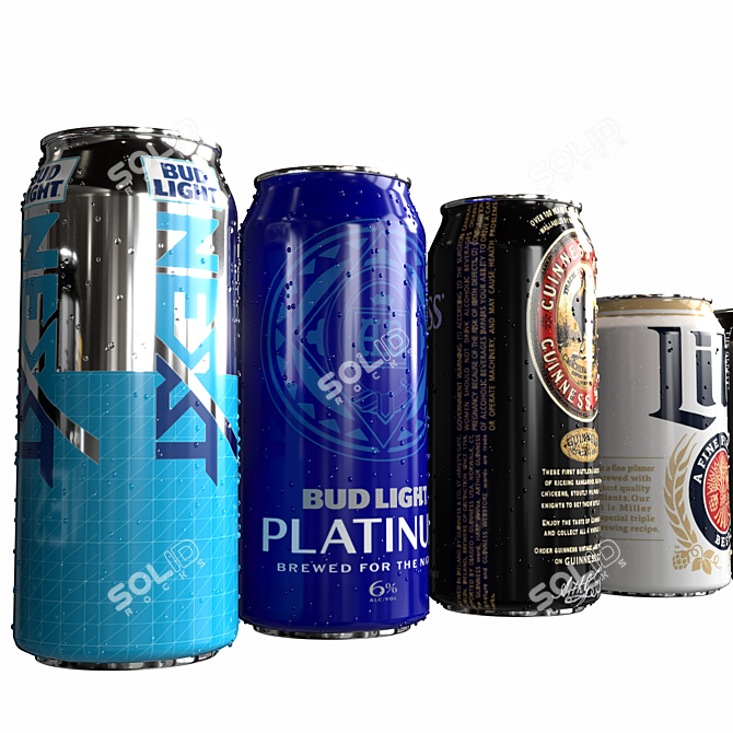 Canned Beverage Assortment 3D model image 5