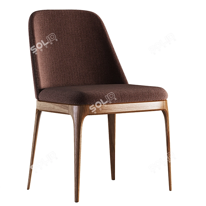 Grace Leather Chair: Stylish Upholstered Seating 3D model image 3