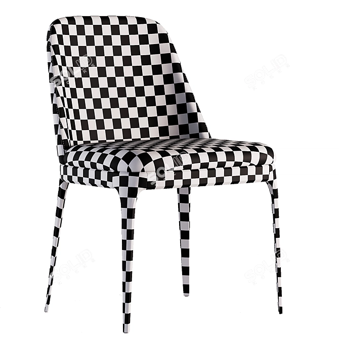 Grace Leather Chair: Stylish Upholstered Seating 3D model image 5