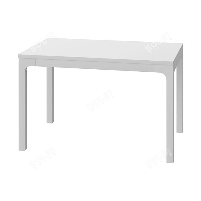 Sleek White Extendable Table 3D model image 1