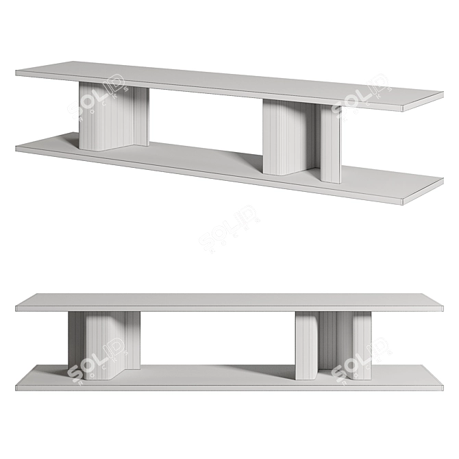 Oak Bit Side Table: Elegant and Strong 3D model image 2