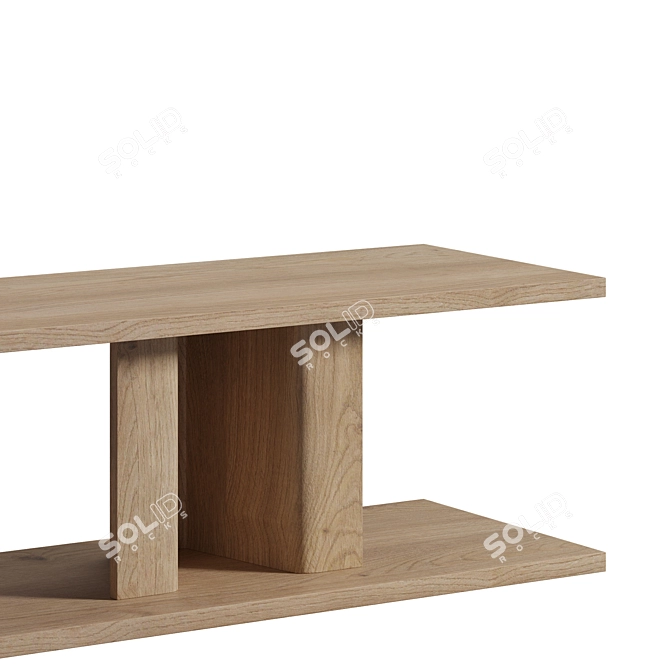 Oak Bit Side Table: Elegant and Strong 3D model image 3
