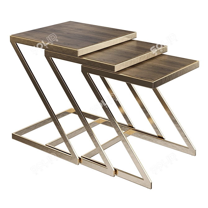 Zumm Zumbu Wood Nesting Tables 3D model image 1