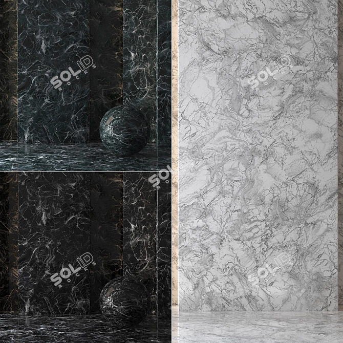 Luxury Marble Set - 3 Colors 3D model image 1