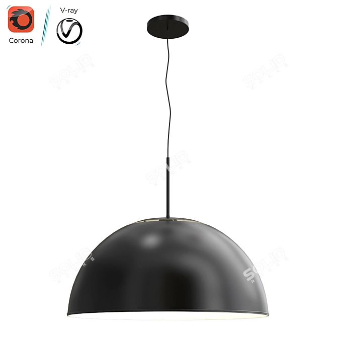 Contemporary Metal Pendant Lights 3D model image 1