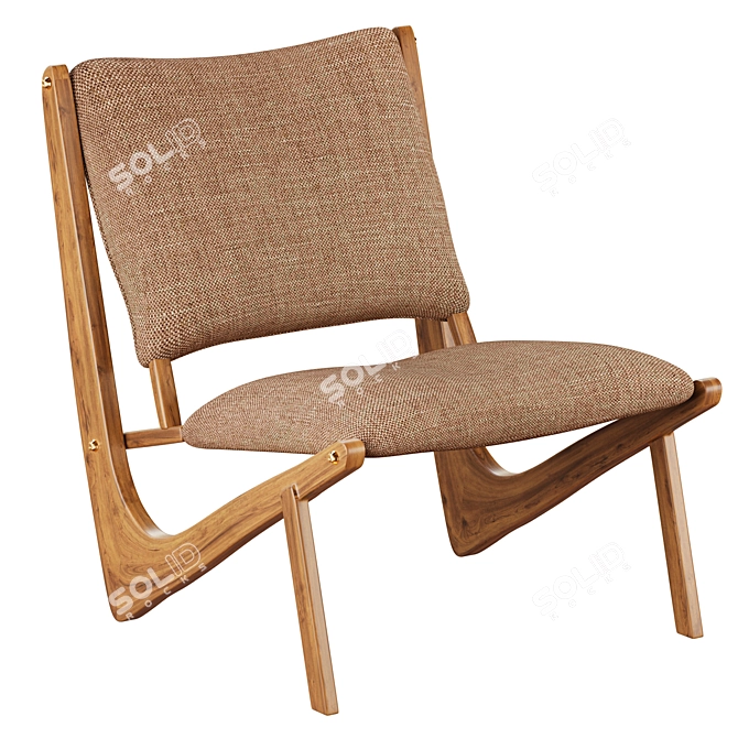 Sleek Boomerang Chair: Modern Comfort in Charcoal 3D model image 1