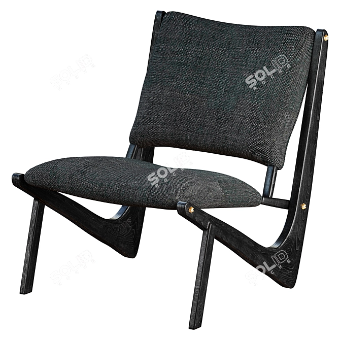 Sleek Boomerang Chair: Modern Comfort in Charcoal 3D model image 2