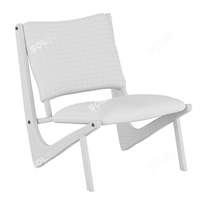 Sleek Boomerang Chair: Modern Comfort in Charcoal 3D model image 4