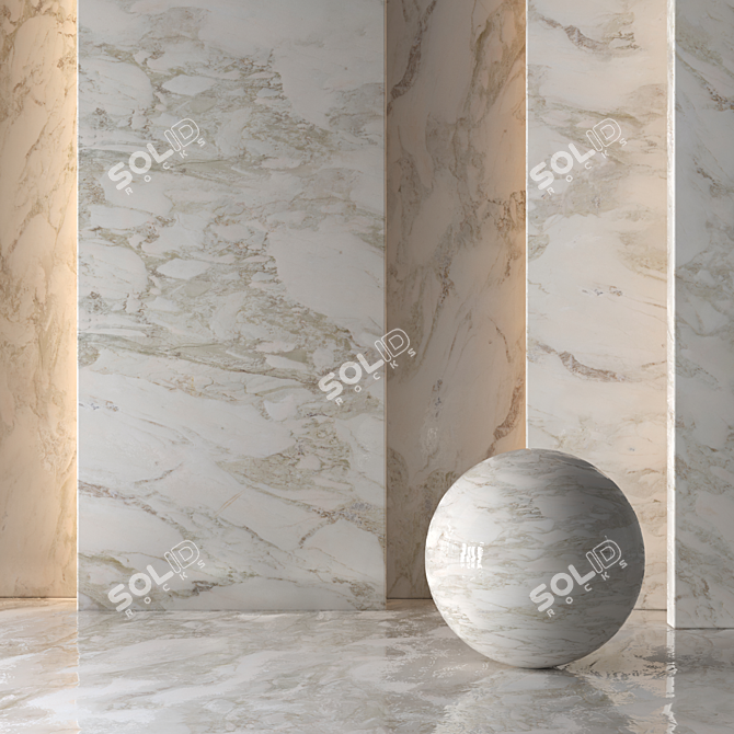 4-Piece Set of Light Granite Tiles 3D model image 2