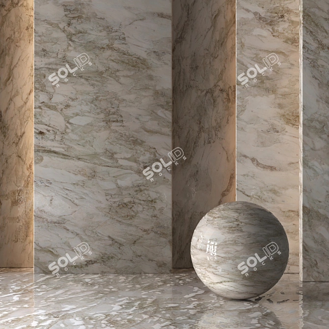 4-Piece Set of Light Granite Tiles 3D model image 5