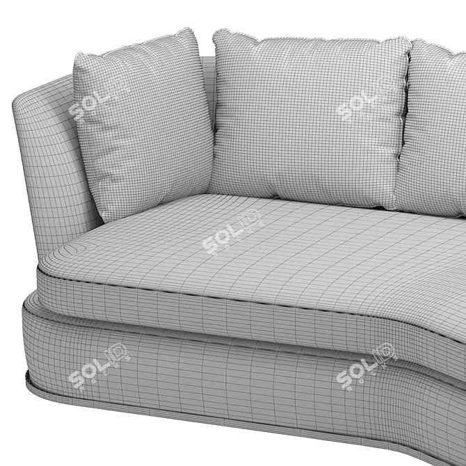 Apollo APL245: Luxury Fabric Day Bed 3D model image 2