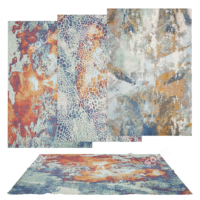 Versatile Set of 6 Rugs 3D model image 1