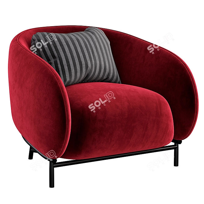 Cozy Cider Curl Armchair 3D model image 1