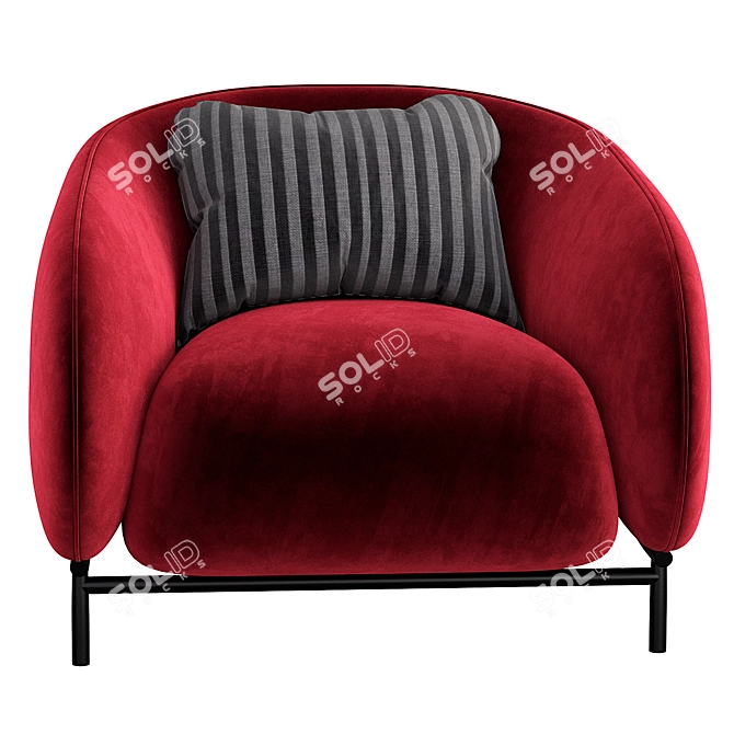 Cozy Cider Curl Armchair 3D model image 2