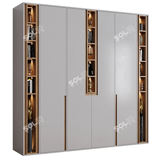 Modern Style Wardrobes with Integrated Handles 3D model image 2