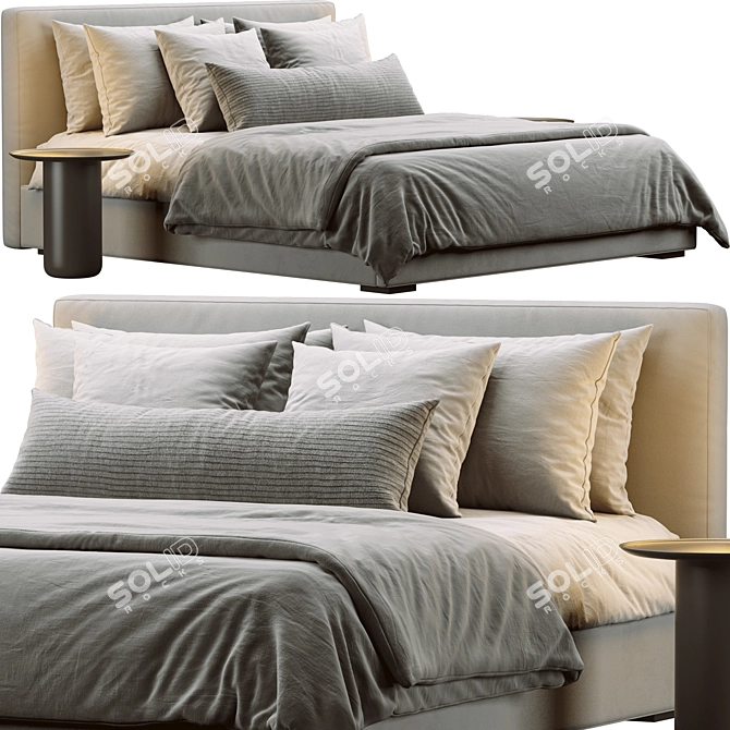 Modern Modena Bed: Sleek Design, Superior Quality 3D model image 1